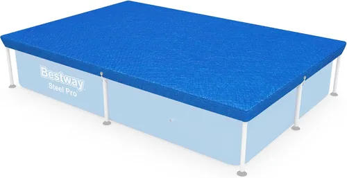 Bestway Flowclear - Cubierta rectangular de piscina de 7 pies 4 pulgadas x 60 pulgadas para piscinas sobre el suelo, con agujeros de drenaje y