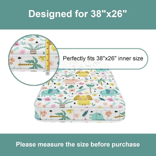 Miniatura 8 de Colchón para cuna de bebé de 3 pulgadas, colchón infantil de 38 pulgadas de largo x 26 pulgadas de ancho, colchón para niños pequeños sin huecos