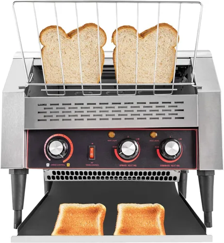 Miniatura 8 de Tostadora transportadora comercial de 300 rebanadas/hora, 1900 W 110 V, mini tostadora industrial con 7 engranajes para restaurantes y hogares