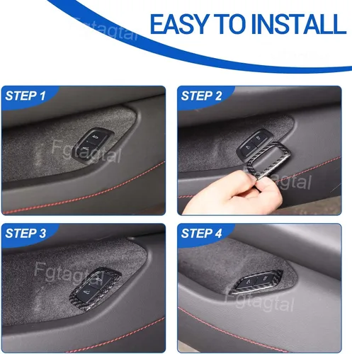 Miniatura 4 de Cubierta de botón de interruptor de maletero de fibra de carbono real compatible con Chevrolet Corvette C8 2020-2024, accesorios de marco de panel
