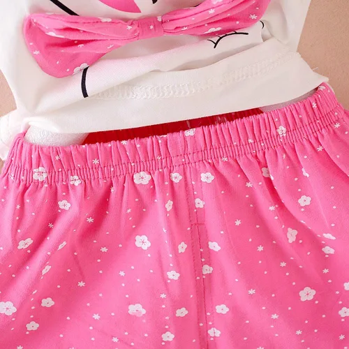 Miniatura 6 de MH-Lucky Conjunto de ropa para bebé niña de 2 piezas con camiseta + pantalones cortos