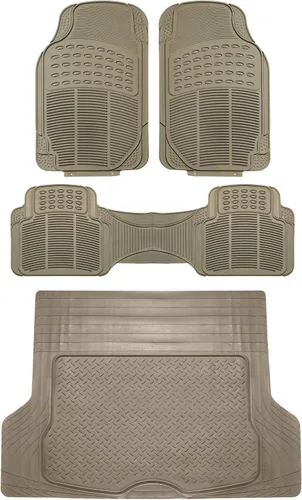 Miniatura 13 de FH Group Alfombrillas para Piso de Automóvil - Alfombrillas de Piso de Goma Resistente para Automóviles, Ajuste Universal Juego Completo, Gris