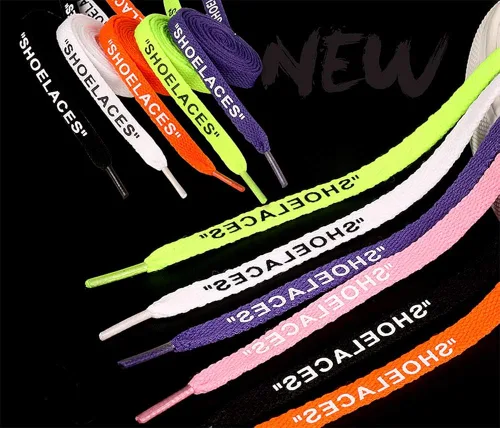 Miniatura 3 de Jurxy 3 pares de cordones planos impresos con texto, cordones de repuesto para zapatos deportivos, cordones de zapatos, 3.9ft, negro, blanco, morado