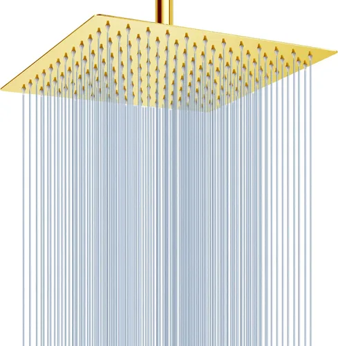 Miniatura 18 de Voolan - Regadera tipo lluvia de metal, cuadrada, de alto flujo, cobertura de cuerpo completo en cascada, montaje universal para techo o pared