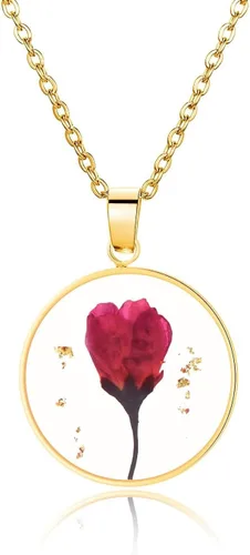 Miniatura 135 de Pressed Flower Necklace Gift for Women Personalized Handmade Necklaces Birth Flower Necklace