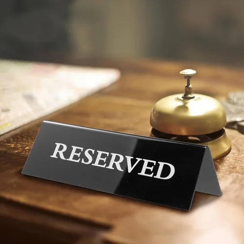 Miniatura 2 de SOLUSTRE Señales de mesa reservadas de acrílico para sillas de boda de restaurante, 2 uds