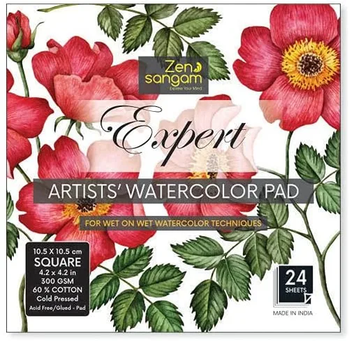 Miniatura 12 de Zen Sangam - Bloc de papel para bocetos (7.1 in x 2.0 in), acuarela, 300 GSM, 60% algodón, prensado en frío, 24 hojas (48 páginas), papel