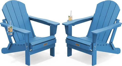Miniatura 66 de SERWALL - Silla plegable Adirondack para patio, jardín, exterior, resistente a la intemperie, sillas para hoguera, color naranja