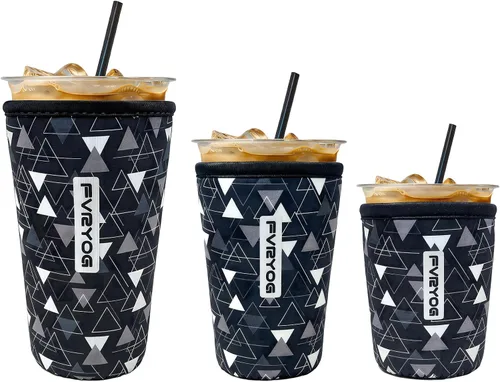 Miniatura 74 de Fundas de neopreno reutilizables aisladas para café helado, fundas para tazas de café helado, fundas para bebidas heladas y calientes