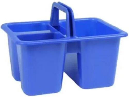 Miniatura 2 de Kids Arts & Crafts - Pequeños cubos de plástico con asas, 3 compartimentos, colores surtidos, juego de 4