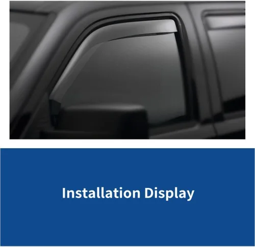 Miniatura 4 de 4 unidades de deflector de lluvia para ventana frontal y trasera en estilo de montaje en canal, tinte de humo oscuro acrílico modificado para Chevy