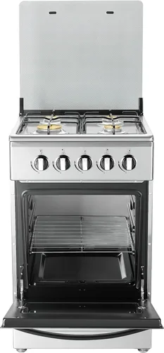 Miniatura 2 de Cocina de gas independiente de 20 pulgadas, estufa de gas de 4 quemadores con horno de 65 L, cuerpo de acero inoxidable 201, puerta de vidrio