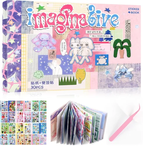 Miniatura 15 de 800 calcomanías japonesas Kawaii Heisei Retro para diario de adultos, Y2k, lindas calcomanías para álbumes de recortes, calcomanías estéticas