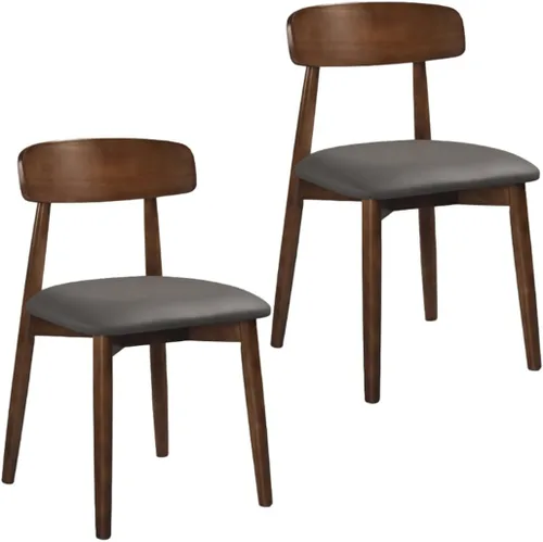Miniatura 16 de YVYKFZD Solid Wood Dining Chairs, Armless Dining Room Chair Set, Leather Upholstered Kitchen Chairs, Comfy Side Chair with Curved Back, for