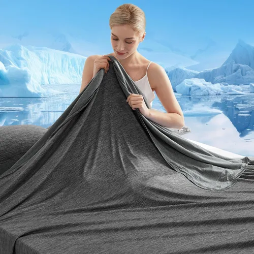 Miniatura 16 de Marchpower - Manta de enfriamiento para niños que duermen con calor, manta de lana fresca Arc-Chill con diseño de doble cara, fibra de enfriamiento