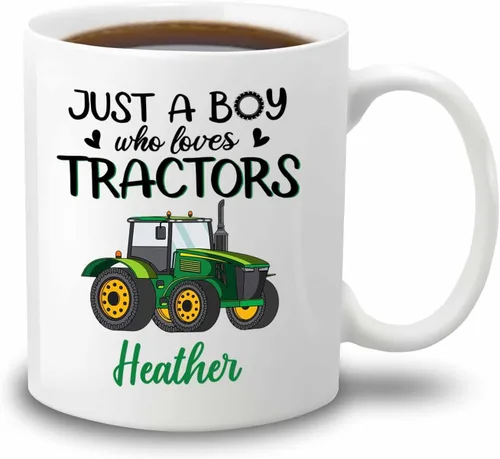 Miniatura 8 de Tazas de café personalizadas con nombre "Born To Farm Forced To Go To School" de 11 onzas y 15 onzas, taza de café personalizada para tractores