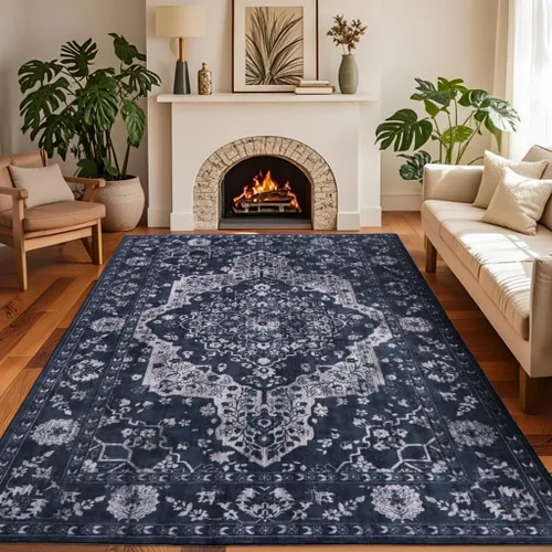 Miniatura 22 de nesrt Alfombra bohemia lavable de 2 x 10 pies, suave, antideslizante, extra larga, alfombra de cocina, color negro, vintage, geométrico, camino