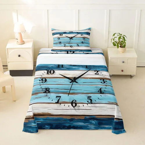 Miniatura 7 de Erosebridal Juego de sábanas de ancla náutica, sábanas de brújula oceánica, tamaño individual para niños, adolescentes, adultos, decoración
