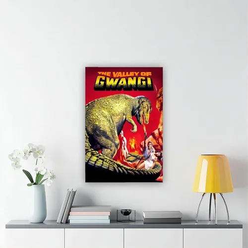 Miniatura 6 de SHUBIAO Póster de la película The Valley of Gwangi de los años 90, arte retro, 1 póster en lienzo para decoración de dormitorio, paisaje, oficina