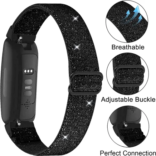 Miniatura 2 de Paquete de 5 bandas elásticas de nailon compatibles con Fitbit Inspire 3/Inspire 2/Inspire HR/Inspire, correa deportiva de repuesto ajustable