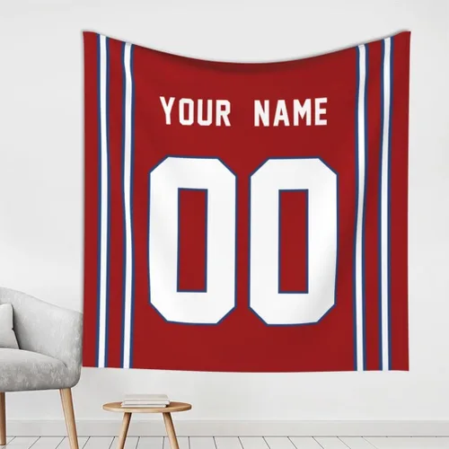 Miniatura 26 de Tapiz personalizado de fútbol americano personalizado con cualquier nombre, tapiz de 59 x 59 pulgadas, para colgar en la pared, gimnasio, deportes