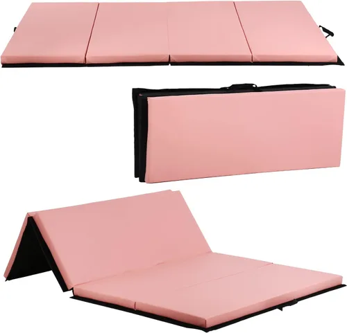 Miniatura 8 de Colchoneta de gimnasia plegable de 6 x 4 x 2 pulgadas de grosor, para gimnasio en casa, antideslizante, portátil, con asas de transporte, para niños