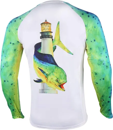 Miniatura 6 de Palmyth - Camiseta de pesca para hombre, con manga larga, protección solar ultravioleta FPU 50+, con bolsillo