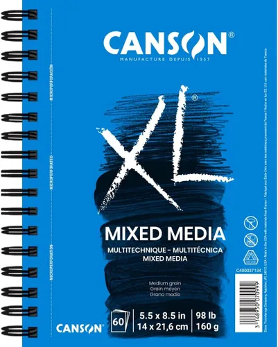 Miniatura 4 de Canson XL Series Cuaderno de Media Mix, Textura Rugosa, Alambre Lateral, 7x10 pulgadas, 50 Hojas – Papel de Arte Grueso para Acuarela, Gouache