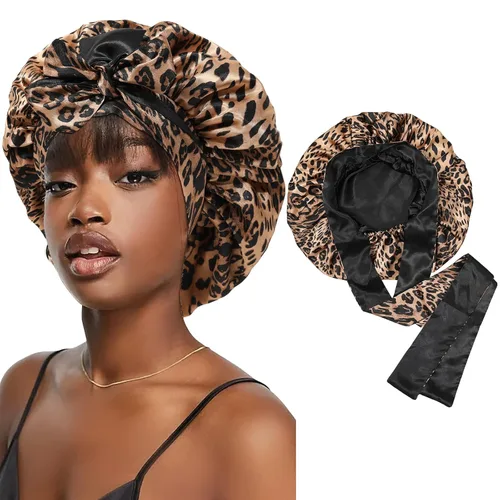 Miniatura 9 de Gorra de seda lavanda por marca – Gorro de dormir con banda elástica para cabello rizado