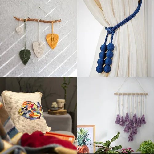 Miniatura 4 de Cordón de macramé de 0.079 pulgadas, cuerda de macramé color POZEAN de 220 yardas (unos 656.2 ft), cuerda de algodón 100% natural para colgar