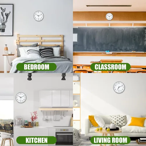 Miniatura 5 de QPEUIM Reloj de Pared de 12 Pulgadas Relojes de Pared Sin Tictac Operado con Batería con Esfera Estereoscópica Movimiento Ultra Silencioso de Cuarzo