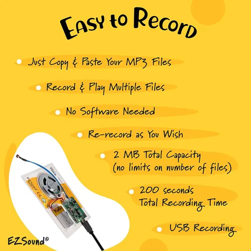 Miniatura 4 de EZSound MultiPlay Chip de Sonido Grabable Activado por Luz Graba y Reproduce Múltiples Canciones y Mensajes Crea Caja de Música Personalizada