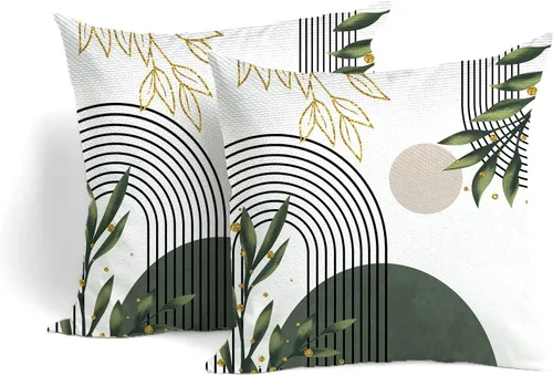 Miniatura 7 de Fundas de almohada suaves con diseño de flores rústicas para sofá, dormitorio, sala de estar, 18 x 18 pulgadas, 2