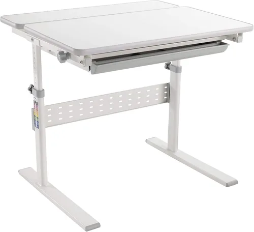 Miniatura 8 de Mount-It! Escritorio ajustable para niños con escritorio inclinable, mesa de estudio de altura ajustable con cajón de almacenamiento, escritorio