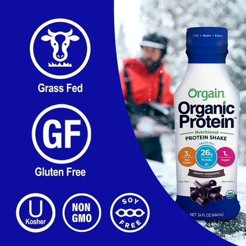 Miniatura 4 de Orgain Batidos de proteínas orgánicos y limpios, chocolate cremoso (paquete de 12)