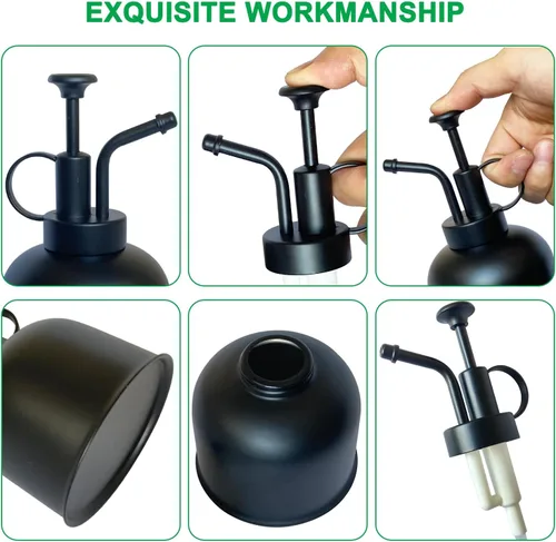 Miniatura 3 de Pulverizador de plantas de acero inoxidable, regadera pequeña, herramienta de jardinería moderna para plantas en macetas de interior negro