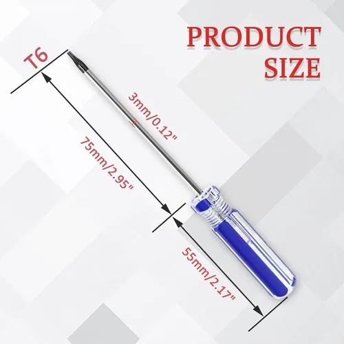 Miniatura 2 de Bonsicoky Destornillador Torx T6 con Punta Magnética y Empuñadura de Plástico, Destornillador Torx para Reparación de Computadoras