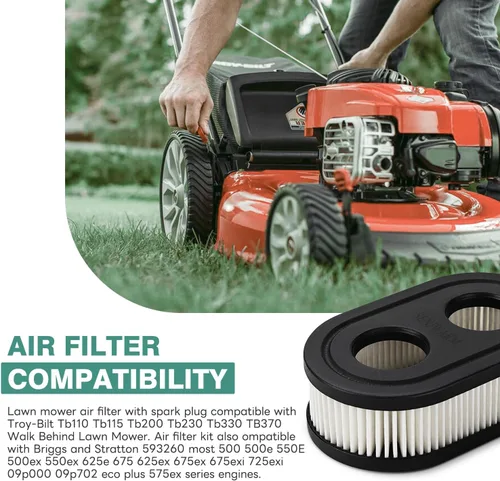 Miniatura 5 de 593260 Bujía de filtro de aire compatible con Troy-Bilt TB110 TB115 TB200 TB230 TB330 TB370 Filtro de aire para cortacésped 798452 334404、4247 5432K