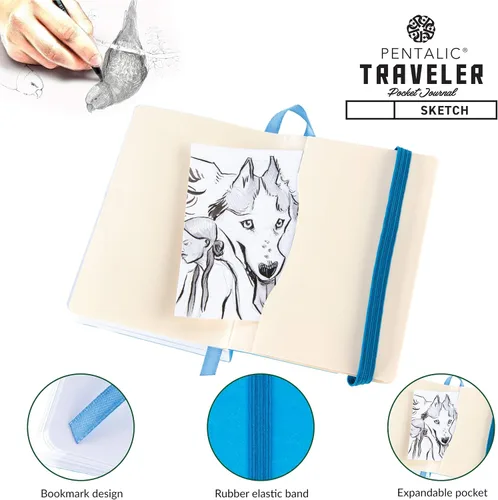Miniatura 4 de Cuaderno de bocetos Travelers Dot Grid Pentalic Art, libre de ácidos