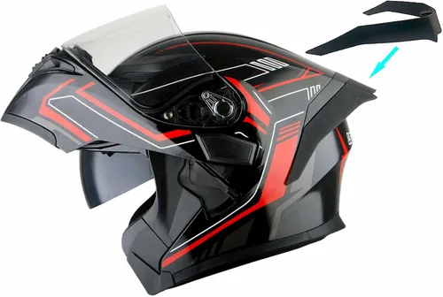Miniatura 6 de 1Storm Casco modular de cara completa para motocicleta con doble visera abatible y protector solar: HB89 Flecha Azul