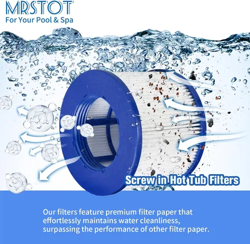 Miniatura 2 de Repuesto de filtro atornillado para bañera de hidromasaje RELXTIME/ALEKO/Wejoy Aquaspa/Co-z/Wave/CleverSpa, cartuchos roscados para jacuzzis Paquete