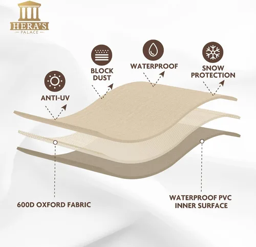 Miniatura 4 de HERA'S PALACE Funda impermeable para banco de exteriores, funda de sofá resistente 600D, resistente al viento y anti-UV, fundas para muebles