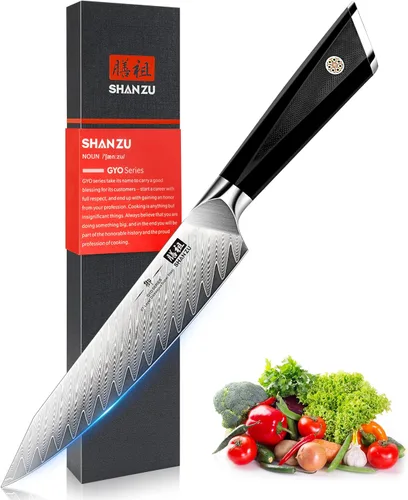 Miniatura 10 de SHAN ZU Cuchillo de pelar Damasco Cuchillo de fruta de 4 pulgadas Cuchillos de cocina profesional, Cuchillos de tallado de frutas de Damasco japonés
