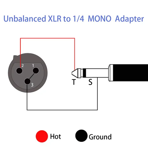 Miniatura 5 de XLR hembra a 1/4 pulgadas TS mono adaptador desequilibrado XLR hembra a 1/4 de pulgada TS mono macho adaptador de cable para mezcladores