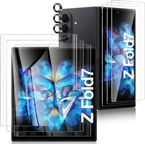 Miniatura 13 de Fotbor Paquete de 3 + 3 + 3 protectores de pantalla para Samsung Galaxy Z Fold 5, película flexible de pantalla interior + protector de pantalla