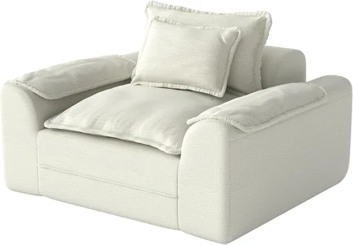 Miniatura 8 de Hobestluk Cloud - Sofá individual de espuma viscoelástica con asiento profundo, sofá en forma de L con funda extraíble, sofá grande para sala