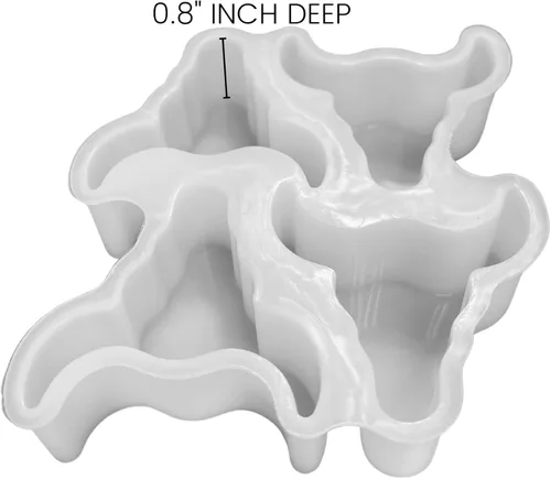 Miniatura 3 de Molde para bandeja de silicona Freshie con 4 calaveras de toro Tamaño del clip de ventilación 4.1 pulgadas de ancho x 4.55 pulgadas de largo x 0.8
