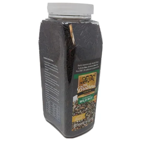 Minnesota Wild Rice por Four Brothers - Arroz cultivado de 28 onzas, sin colesterol, crudo, sin colesterol, 1 libra y 12 onzas, arroz tradicional