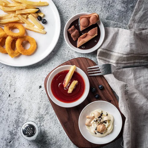 Miniatura 6 de Juego de platos de salsa de soja, platos irrompibles de melamina para condimentos para sushi, 1.5 onzas para servir pequeños platos de aperitivos