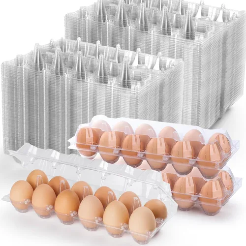 Miniatura 10 de 48 paquetes de cartones para huevos económicos a granel de 12 unidades, 1 docena de cartones para huevos transparentes y vacíos para huevos